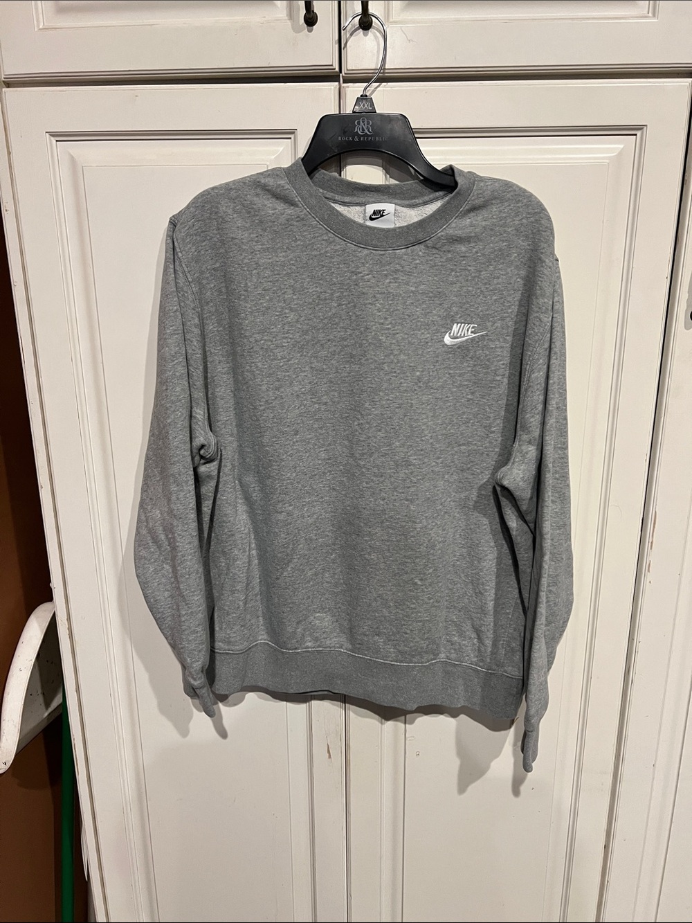 Nike Grey Crewneck Sweatshirt with White Swoosh
